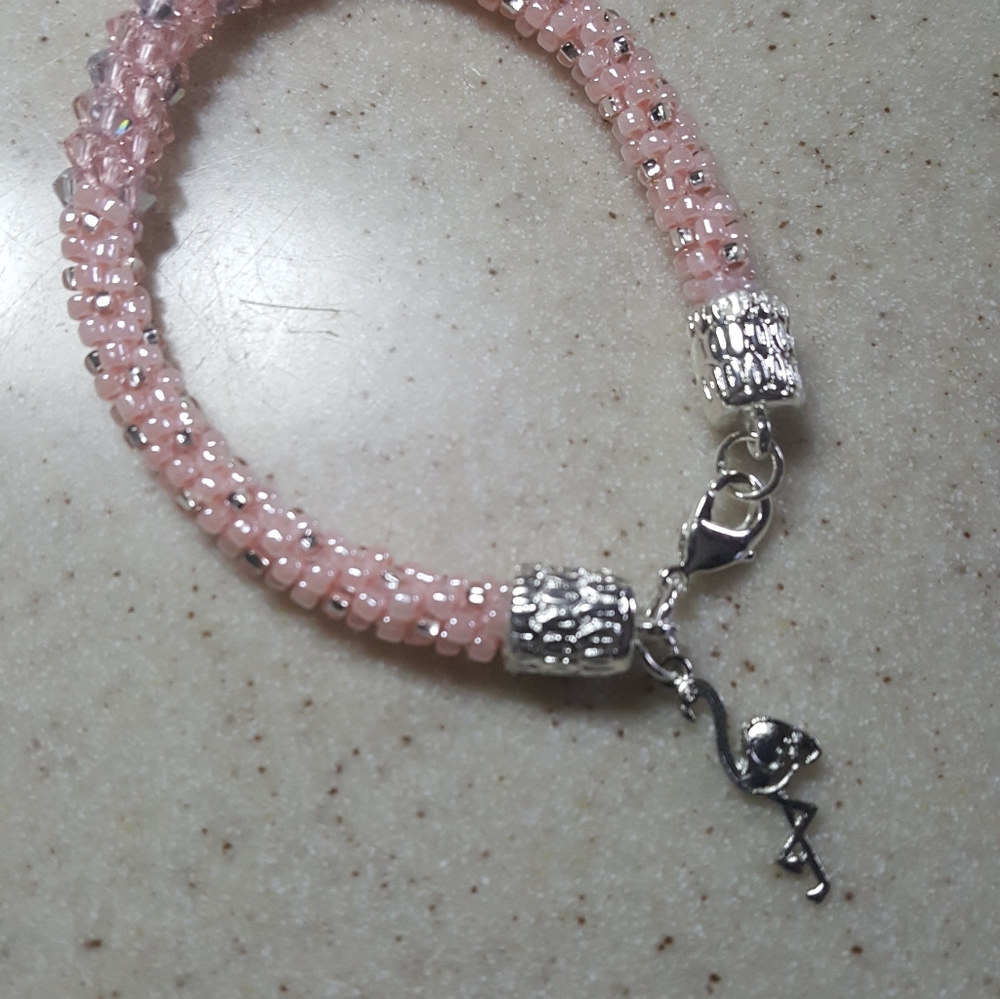Gorgeous handmade Flamingo bracelet